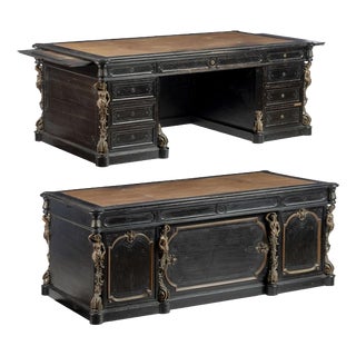 Antique Napoleon III Secretaire in Oak, 1800s For Sale