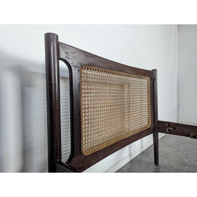 Scandinavian Bed in Teak and Caning For Sale - Image 5 of 7