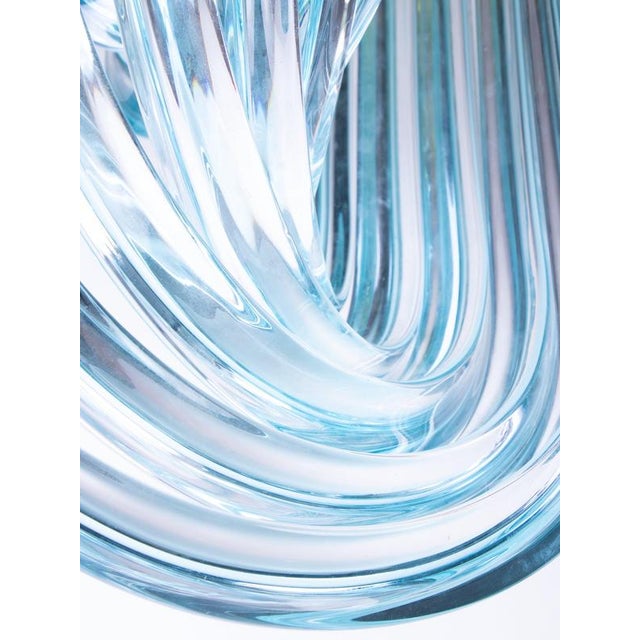 Aquamarine Murano Glass Triedri Curvati Chandelier from Venini, Italy, 1980s For Sale - Image 9 of 14
