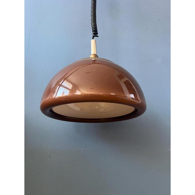 Vintage Brown and Orange Acrylic Glass Pendant Lamp from Cosack Leuchten For Sale - Image 9 of 13