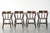 Antique Late 19th Century English Wooden Captain Chairs, Set of 4 For Sale - Image 4 of 18