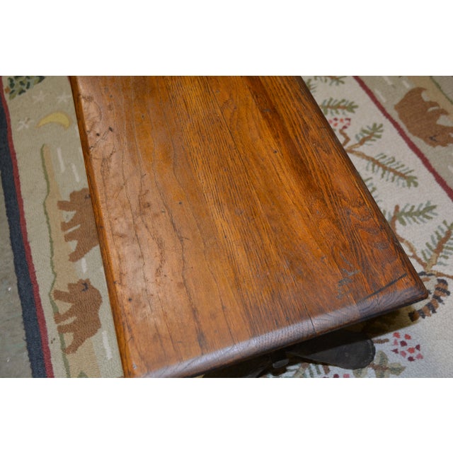 Old Hickory Furniture Co. Vintage Old Hickory Indiana Wood & Log Criss Cross Ends Dining Bench Seat For Sale - Image 4 of 16