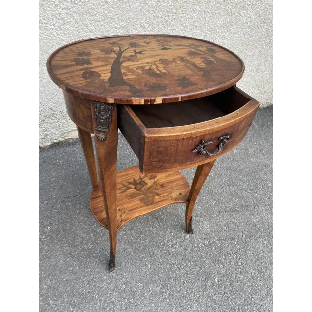 Antique Inlaid Kidney Shaped Table For Sale - Image 9 of 18