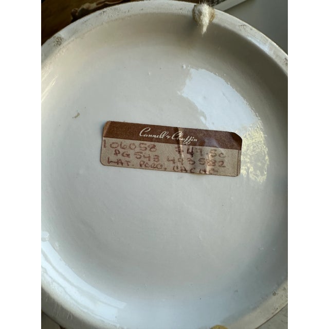 Ceramic Italian Green and White Palm Beach Style Ceramic Cache Pot Planter For Sale - Image 7 of 7