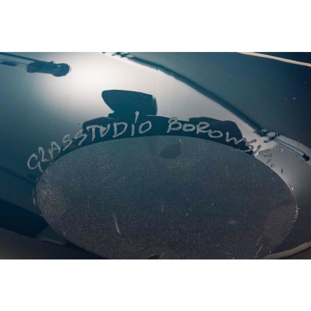 Borowski Glasstudio Poland Signed Large Studio Art Glass Ente Bird Bowl 1990 For Sale - Image 9 of 9