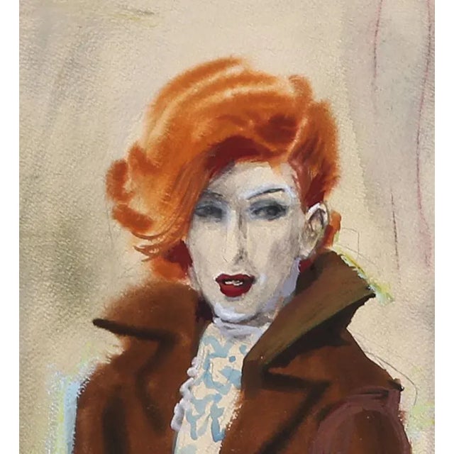 Artist: Marshall Goodman, American (1916 - 2003) Title: Red-Haired Woman in Cafe Year: circa 1975 Medium: Watercolor Size:...