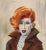 Artist: Marshall Goodman, American (1916 - 2003) Title: Red-Haired Woman in Cafe Year: circa 1975 Medium: Watercolor Size:...
