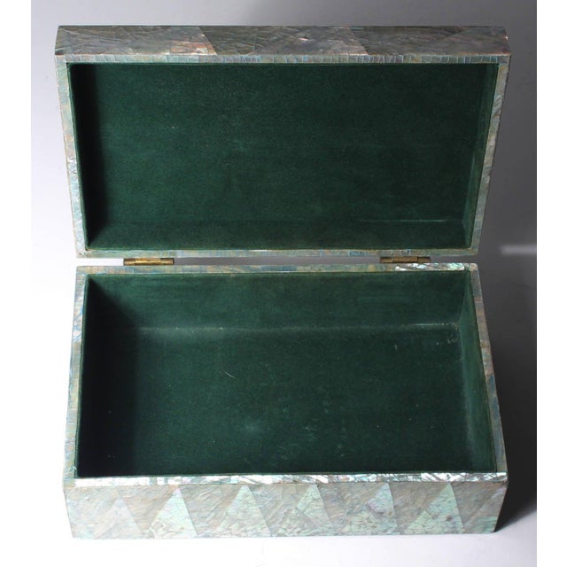 Mid 20th Century Pair of Vintage Crackled Abalone Jewelry Boxes / Karl Springer For Sale - Image 5 of 5