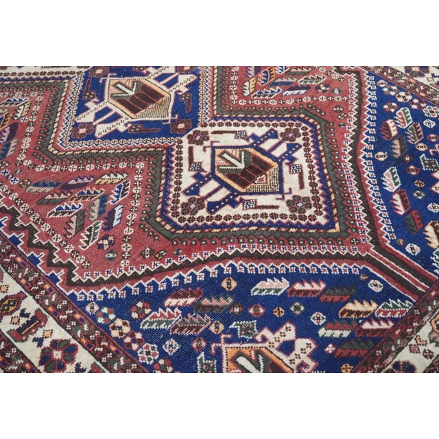 Textile Vintage Qashqai Rug 5' x 6'11'' For Sale - Image 7 of 11