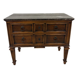 1980s Ethan Allen Tuscany Marble Top Console Table For Sale