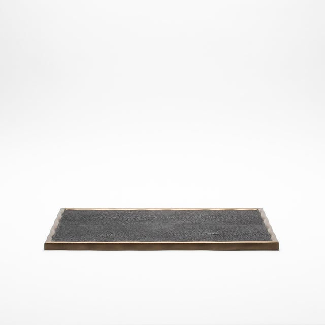 The Rectangular Melting Tray by R&Y Augousti in black shagreen exudes refined sophistication and meticulous craftsmanship....