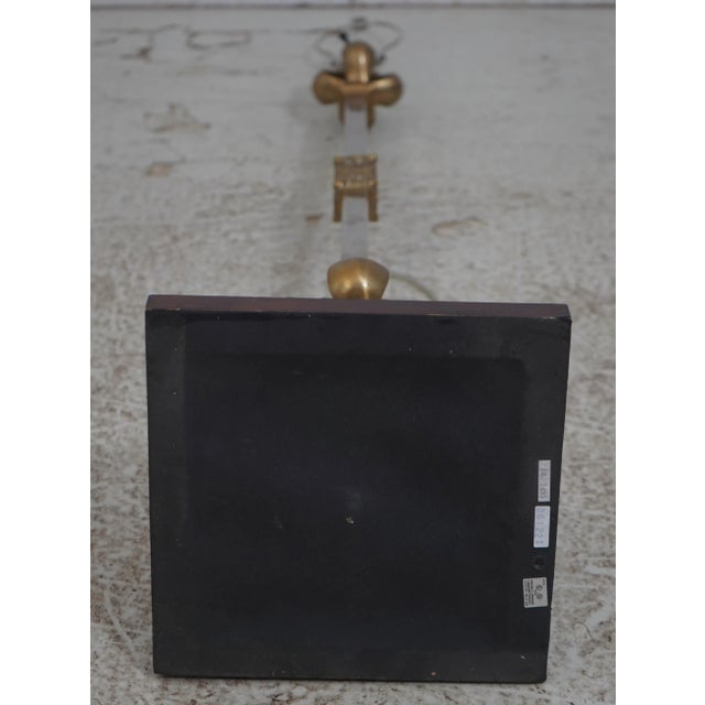 Steel & Brass Quality Floor Lamp W. Shade For Sale - Image 13 of 13