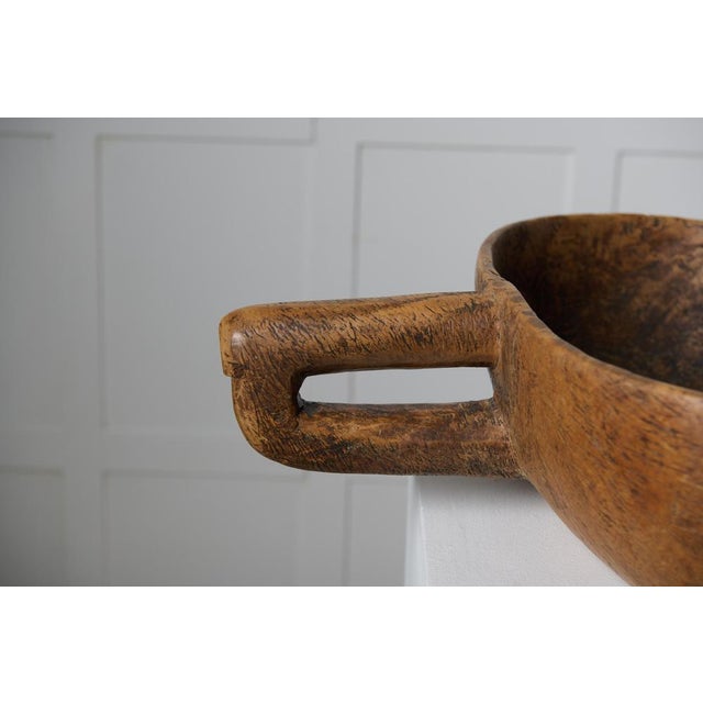 Brown Antique Swedish Wooden Bowl in Birch Root For Sale - Image 8 of 10