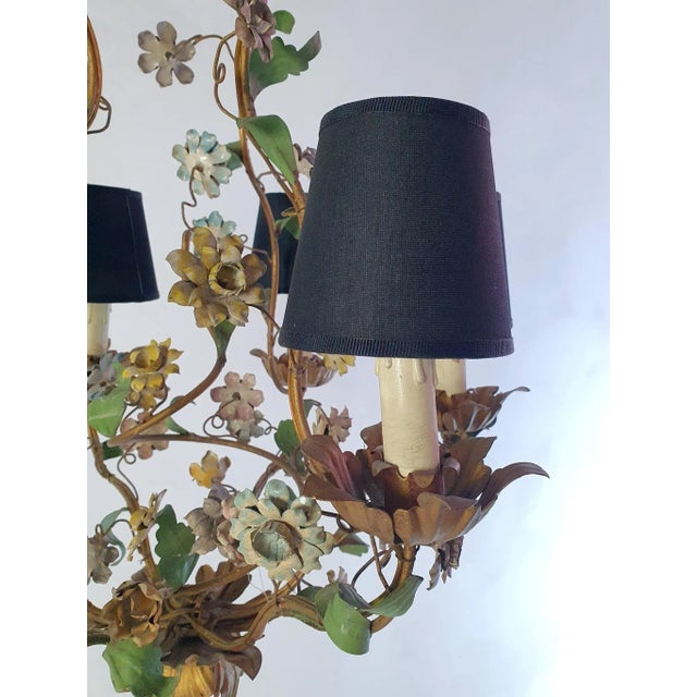 Mid-Century Italian Tole Chandelier, 1950s For Sale - Image 9 of 13