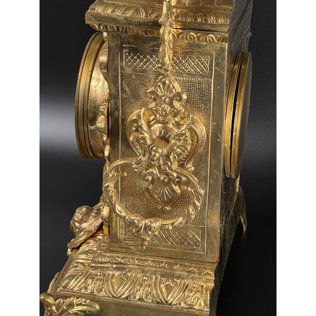 French Louis XV Revival Mantel Clock by AD Mougin, Late 19th Century For Sale - Image 13 of 18