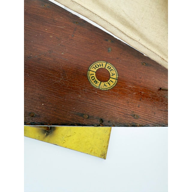 c.1921 Antique Monumental 45" Pond Boat / Yacht Inc. Folk Art Stand For Sale - Image 10 of 12