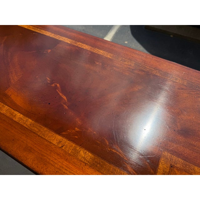 Banded Top Foyer Table With One Drawer and Fluted Legs For Sale - Image 11 of 11