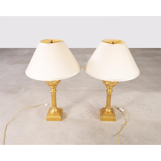Pair of Nancy Corzine Neoclassical 22k Topiary Lamps For Sale - Image 9 of 18