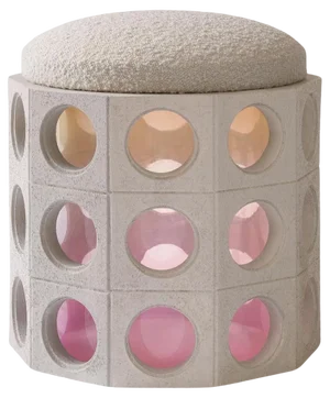 Pink Element Pouf by Patricia Bustos de la Torre