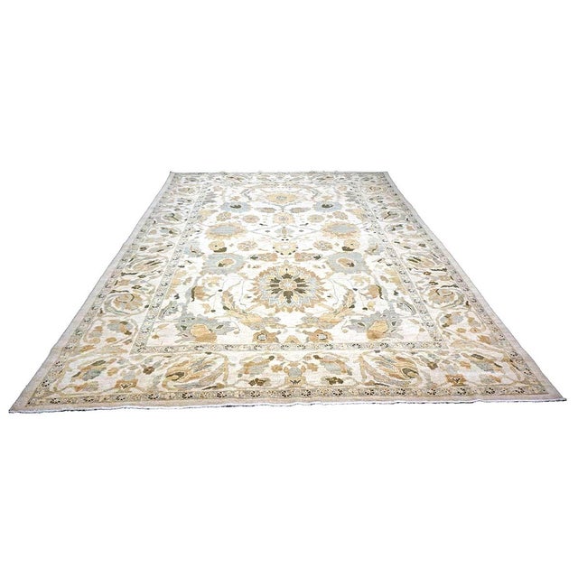 Condition: New Origin: Turkey Design: Sultanabad Actual Size: 9.5 X 12.1 Thickness: 1/4 In. Color: Ivory, Slate Blue, Tan,...
