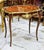 2020s Italian Louis XV Floral Marquetry Side Table With Gold Leaf Accents & Elegant Cabriole Legs For Sale - Image 5 of 6