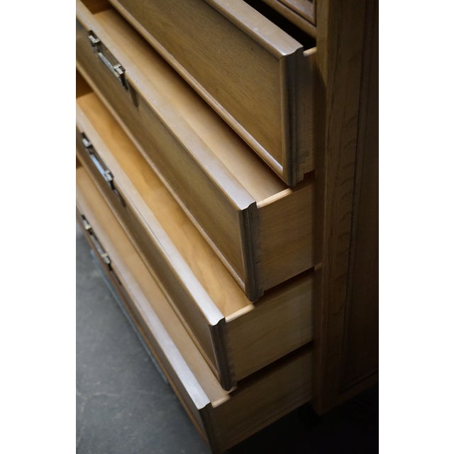 American of Martinsville 1960s American of Martinsville Mid-Century Highboy Dresser With Chinoiserie Style For Sale - Image 4 of 18