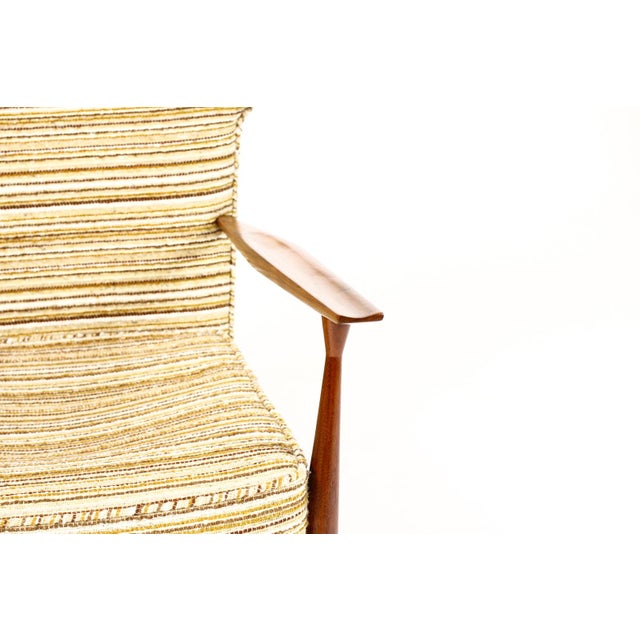 1960s Mid Century Wingback Lounge Chairs Attributed to Paul McCobb for Directional — Walnut Frames — Reupholstery Included For Sale - Image 15 of 16