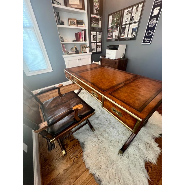 Correspondents Leather Writing Desk & Chair For Sale - Image 4 of 17