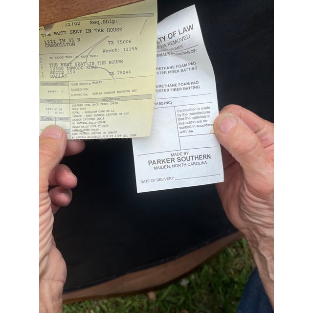 Victorian Hand Painted Victorian Style Pair of Chairs 2002 Made by Parker Southern For Sale - Image 3 of 3