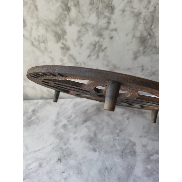 Metal Mid 20th Century Bird in Tree Trivet For Sale - Image 7 of 9