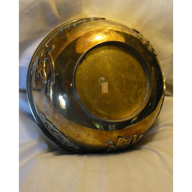 1970s Wildwood Chinoiserie Vintage Brass Bowl For Sale - Image 5 of 9