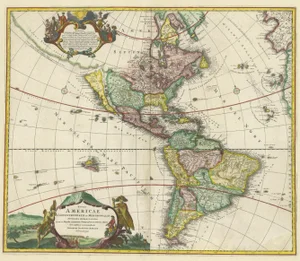 Antique Map of America with California as Island by Homann, 1710