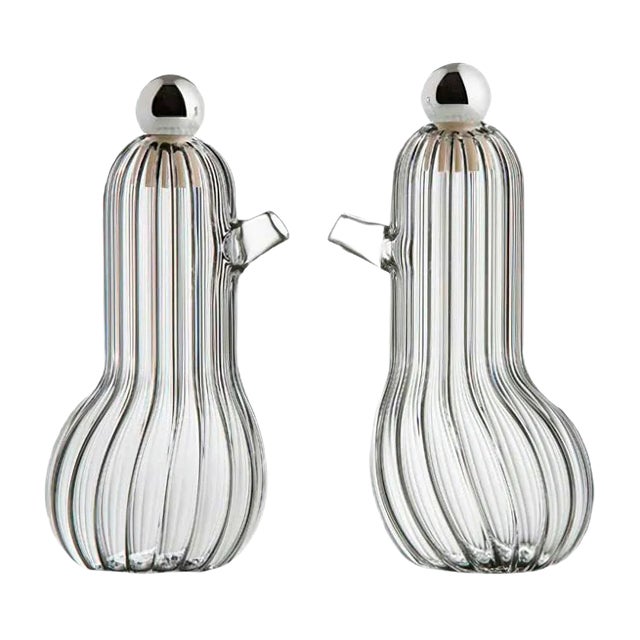 Lilì e Lulù Oil & Vinegar Set in Blown Glass by Matteo Cibic for Paola C., Set of 2 For Sale