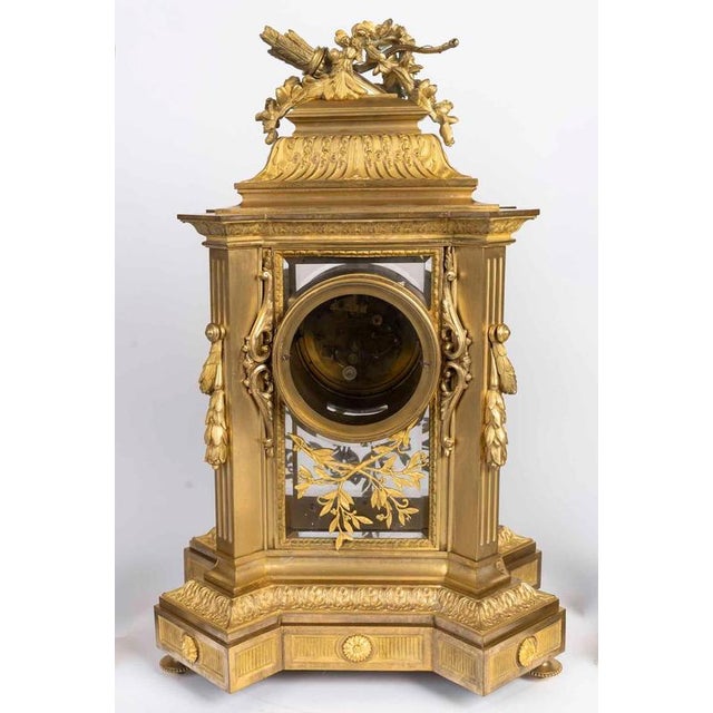 Napoleon III Gilded Bronze Mantelpiece Set, Set of 3 For Sale - Image 10 of 14