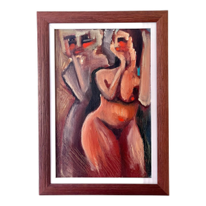 Vintage European Figurative Oil Painting