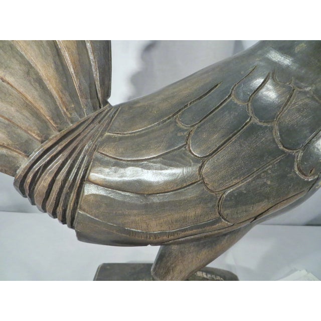 Wood Antique Wood Carved Paper Mache Rooster Mold For Sale - Image 7 of 11