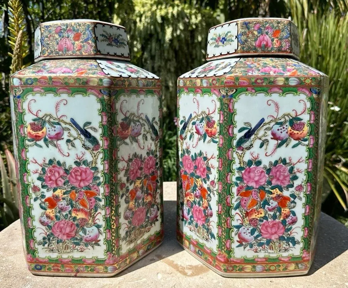Pair of 19th Century Chinese Famille Rose Medallion Porcelain