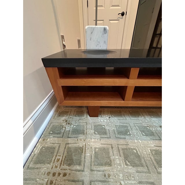 Modern Hand Crafted Custom Wood & Stone Low Cocktail Table or Meditation Altar For Sale - Image 3 of 14