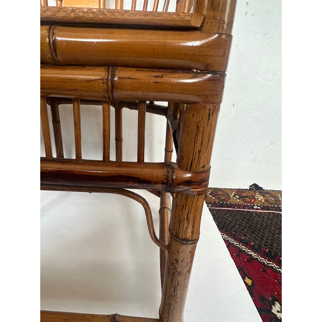 Rattan & Bamboo Armchairs With Bird Decoration -a Pair For Sale - Image 9 of 10