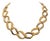 Vintage 1992 Signed Napier Goldtone Smooth & Textured Link Collar Necklace For Sale