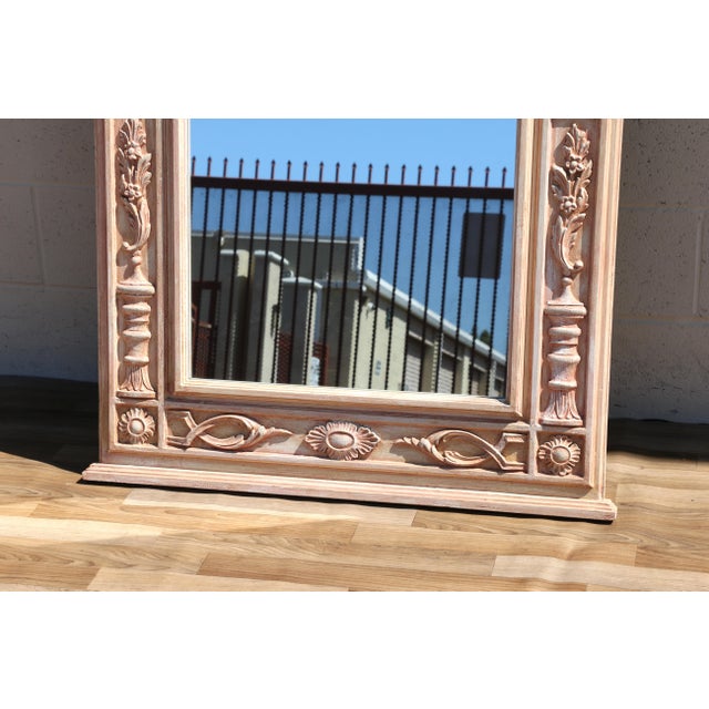 Vintage Italian Neoclassical Hand-Carved Wood Trumeau Wall Mirror, 1950s For Sale - Image 11 of 18