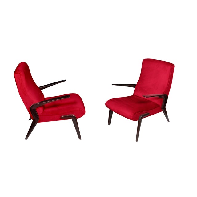 1950s P71 Lounge Chairs by Osvaldo Borsani for ABV, 1950s, Set of 2 For Sale - Image 5 of 6