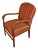 Taffeta & Silk Striped Carved Details Arm Chair For Sale