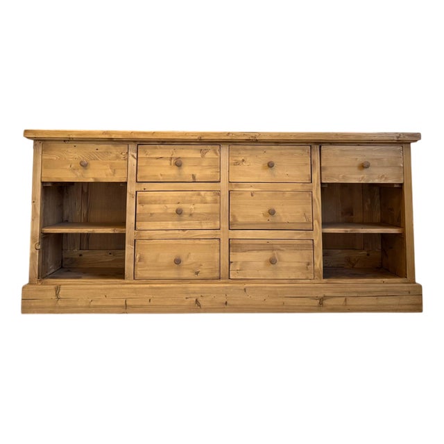 Antique Chest of 8 Drawers in Softwood For Sale