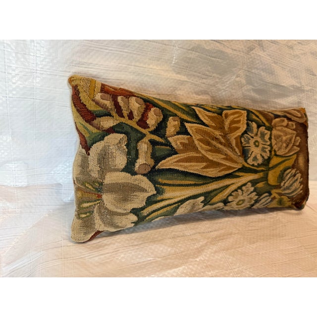 16th Century Renaissance Brussels Botanical Tapestry Pillow For Sale - Image 4 of 7