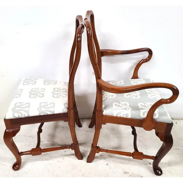 Mid Century Solid Cherry Queen Anne Dining Chairs - Set of 6 For Sale In Miami - Image 6 of 13