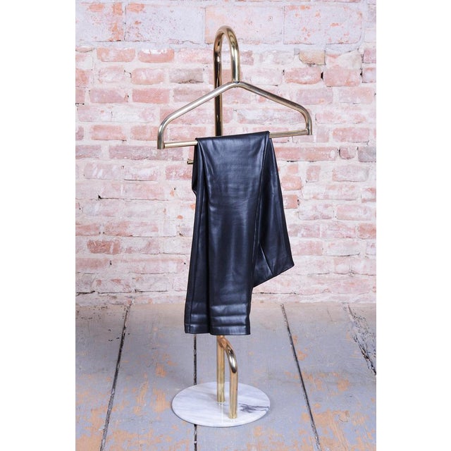 Gold Mid-Century Clothes Valet Stand in Brass & Marble, France, 1960s For Sale - Image 8 of 9
