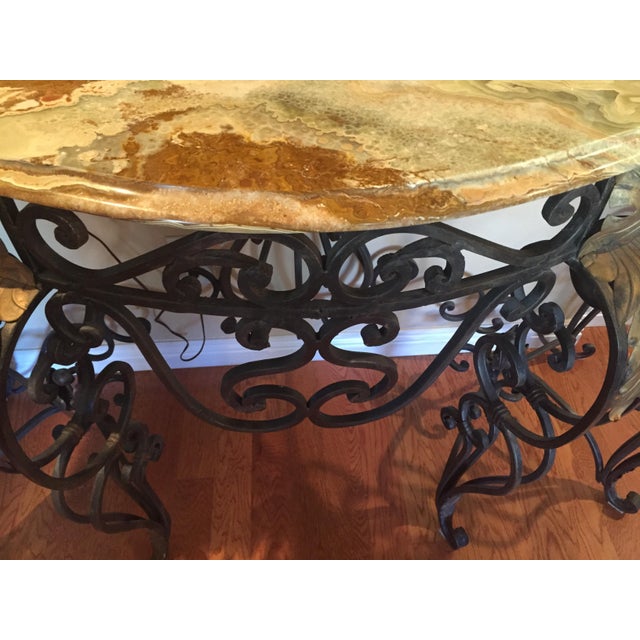 Louis XV Style Wrought Iron Console Table For Sale - Image 4 of 8