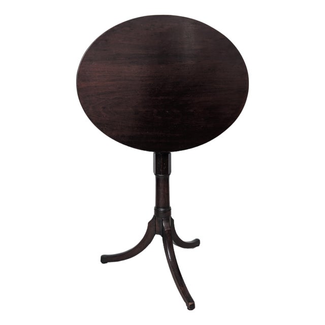 19th C. English Mahogany Tilt-Top Table With Tripod Pedestal Base For Sale