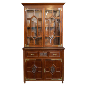 Victorian Walnut Secretaire Bookcase